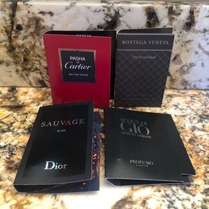 Set of 4 Men’s Designer Sample Vial Spray Card Bundle